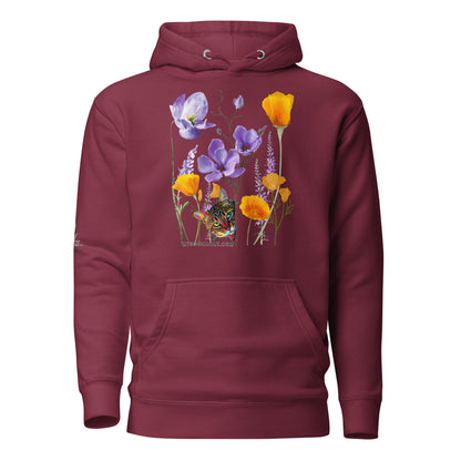Poppies and Felines Hoodie