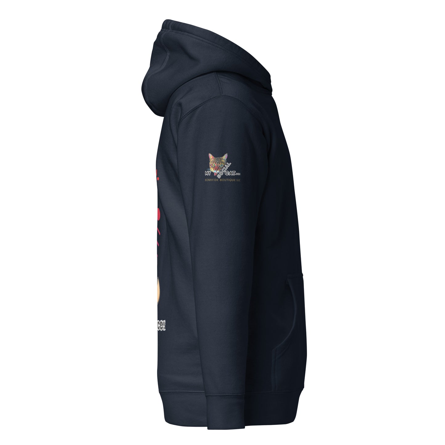 right sleeve view logo hoodie navy