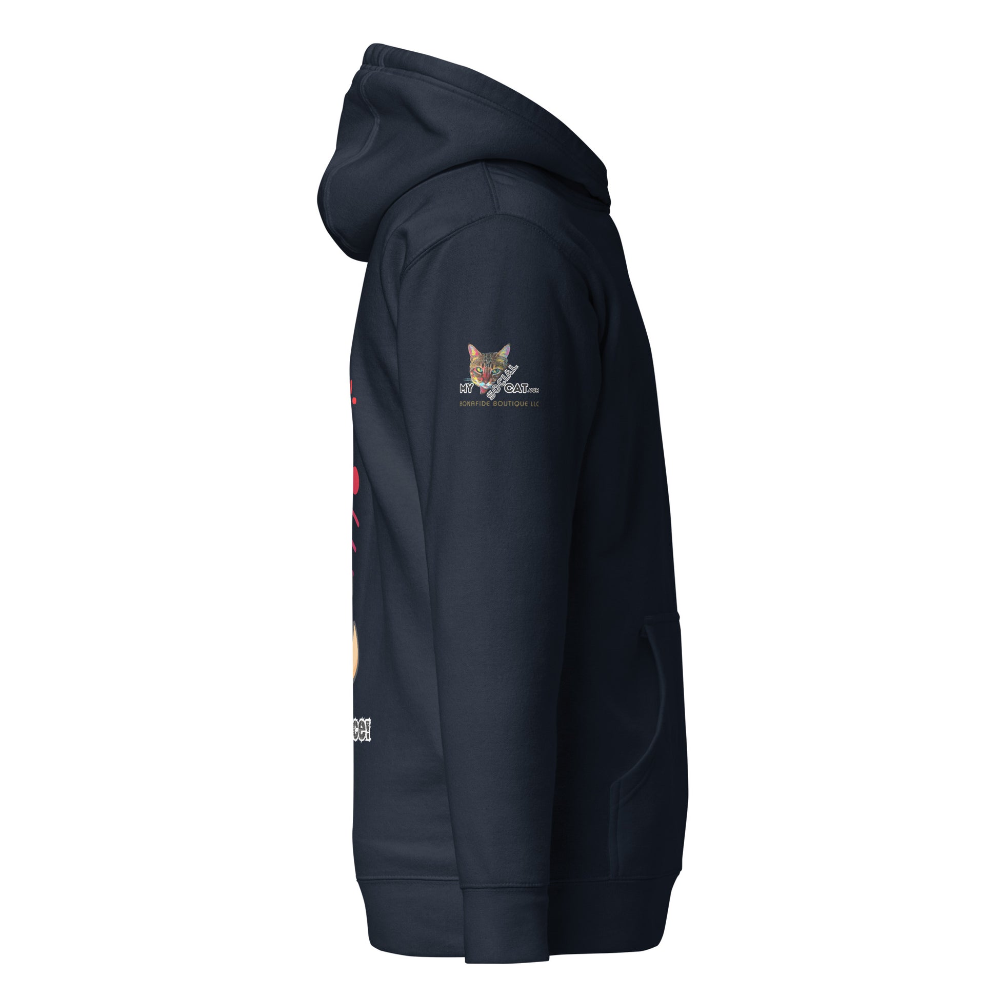 right sleeve view logo hoodie navy