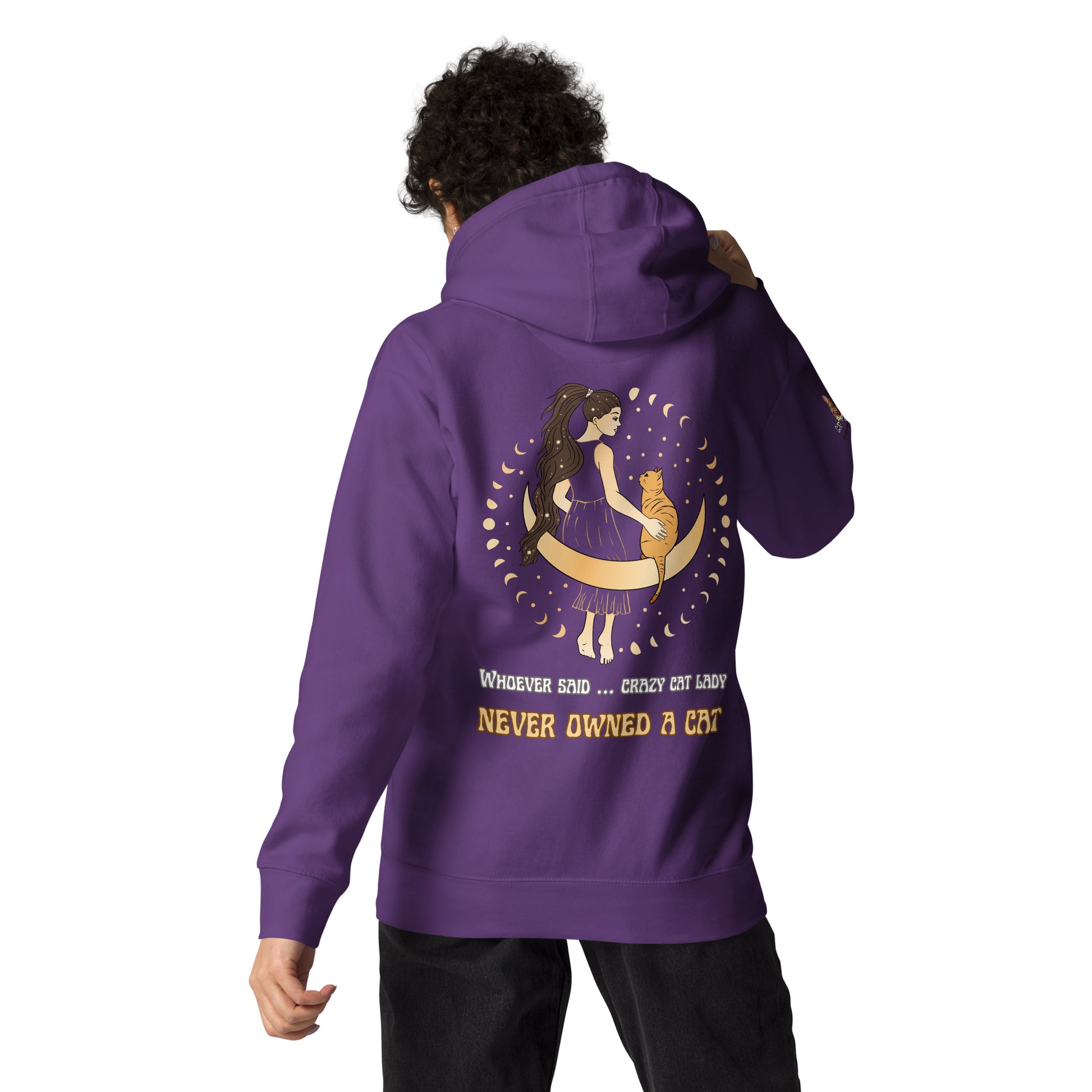 purple hoodie back view white background
