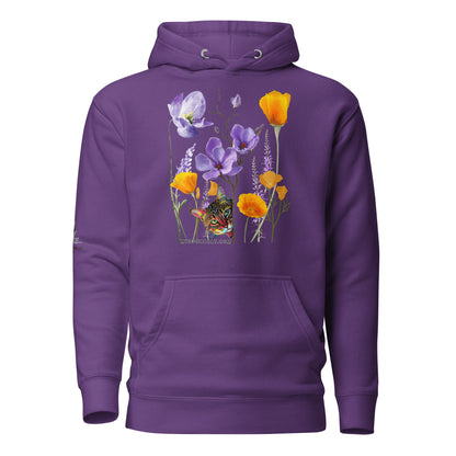 Poppies and Felines Hoodie