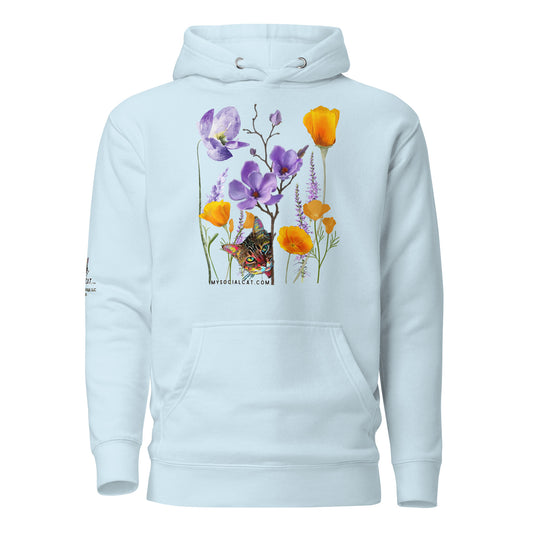 Poppies and Felines Hoodie