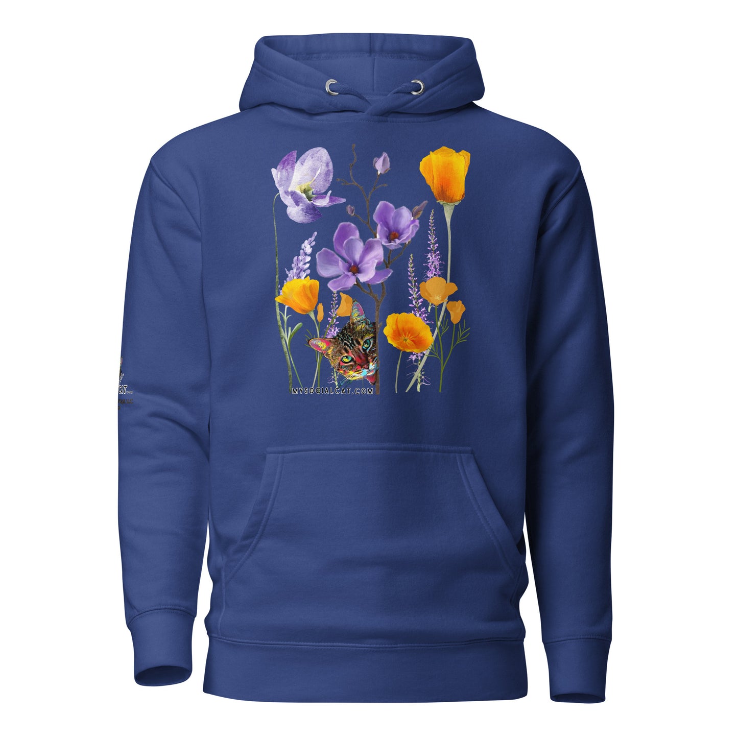 Poppies and Felines Hoodie