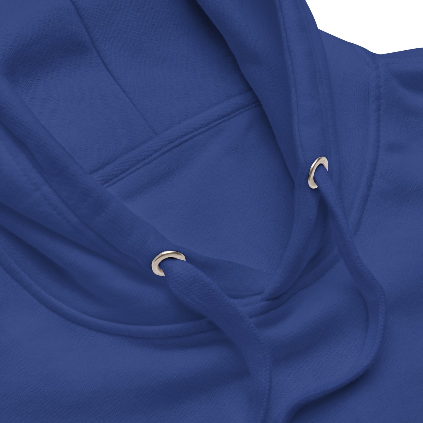 close up hood and drawstrings white background hoodie
