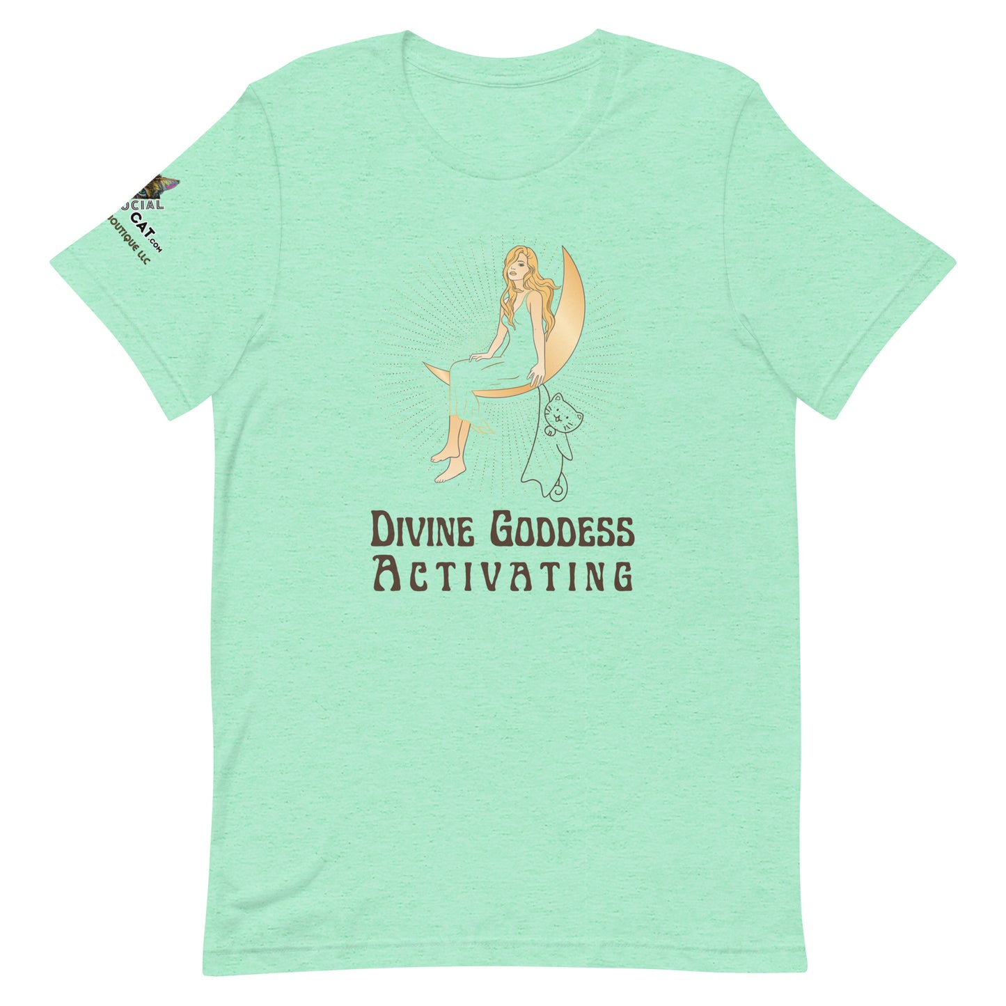 heather mint tee on white background