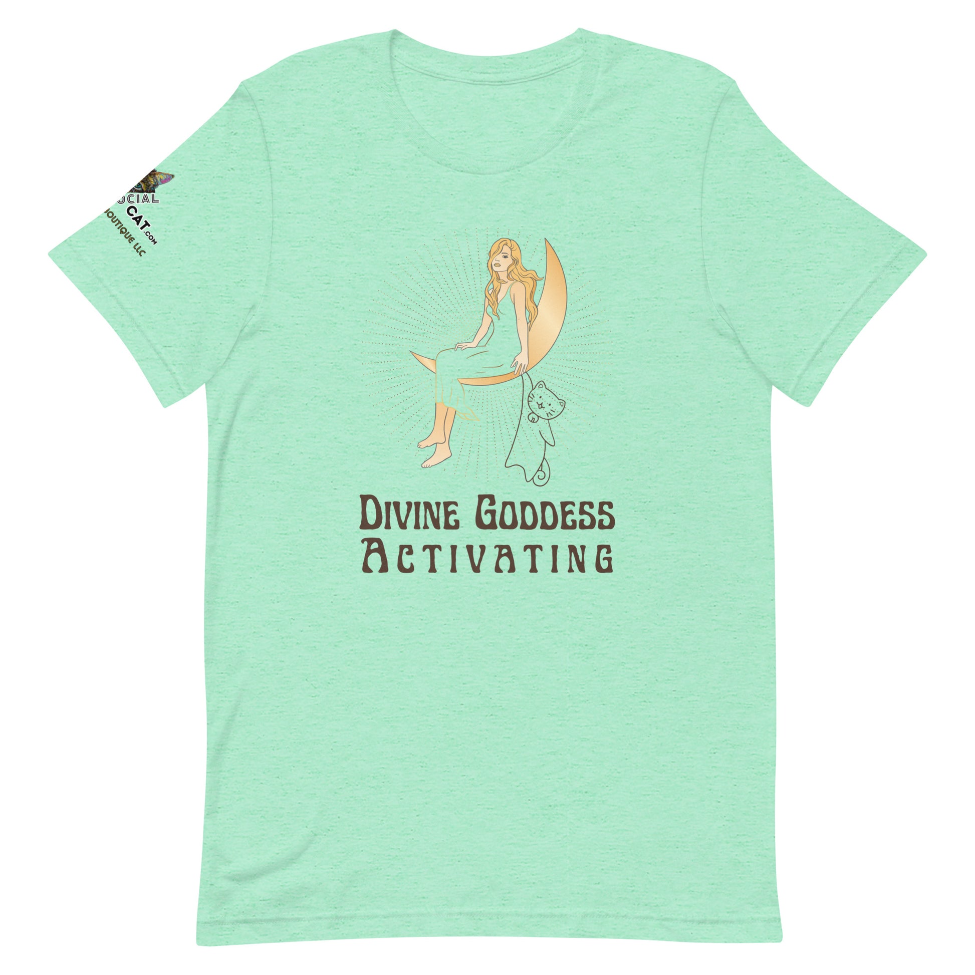 heather mint tee on white background