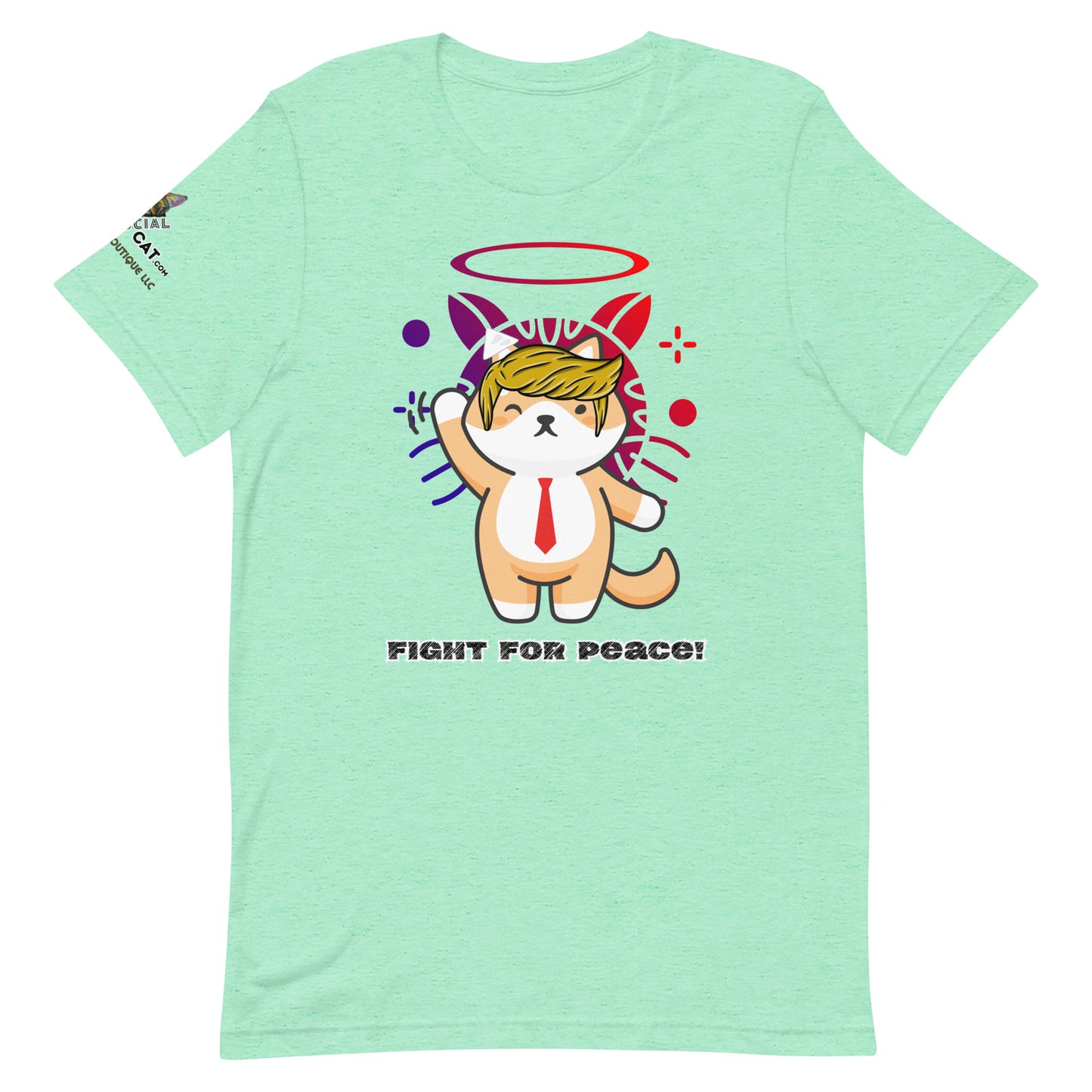 heather mint front vciew tshirt trump fight for peace