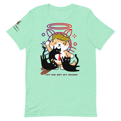 unisex staple heather mint cotton tshirt front trump top dog design let me get my shoes