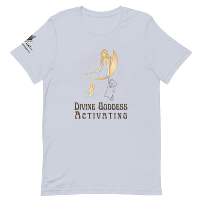light blue tee on white background