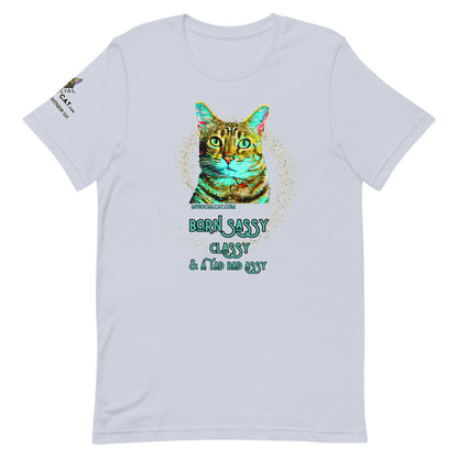 unisex tshirt light blue on white background 