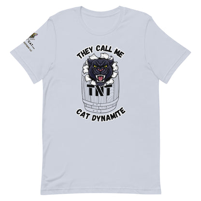 Cat Dynamite Unisex Tee - My Social Cat Bonafide Boutique LLCCat Dynamite Unisex TeeT-shirtMy Social Cat Bonafide Boutique LLCLight BlueXScall mecat