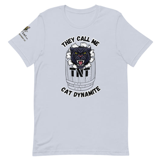 Cat Dynamite Unisex Tee - My Social Cat Bonafide Boutique LLCCat Dynamite Unisex TeeT-shirtMy Social Cat Bonafide Boutique LLCLight BlueXScall mecat