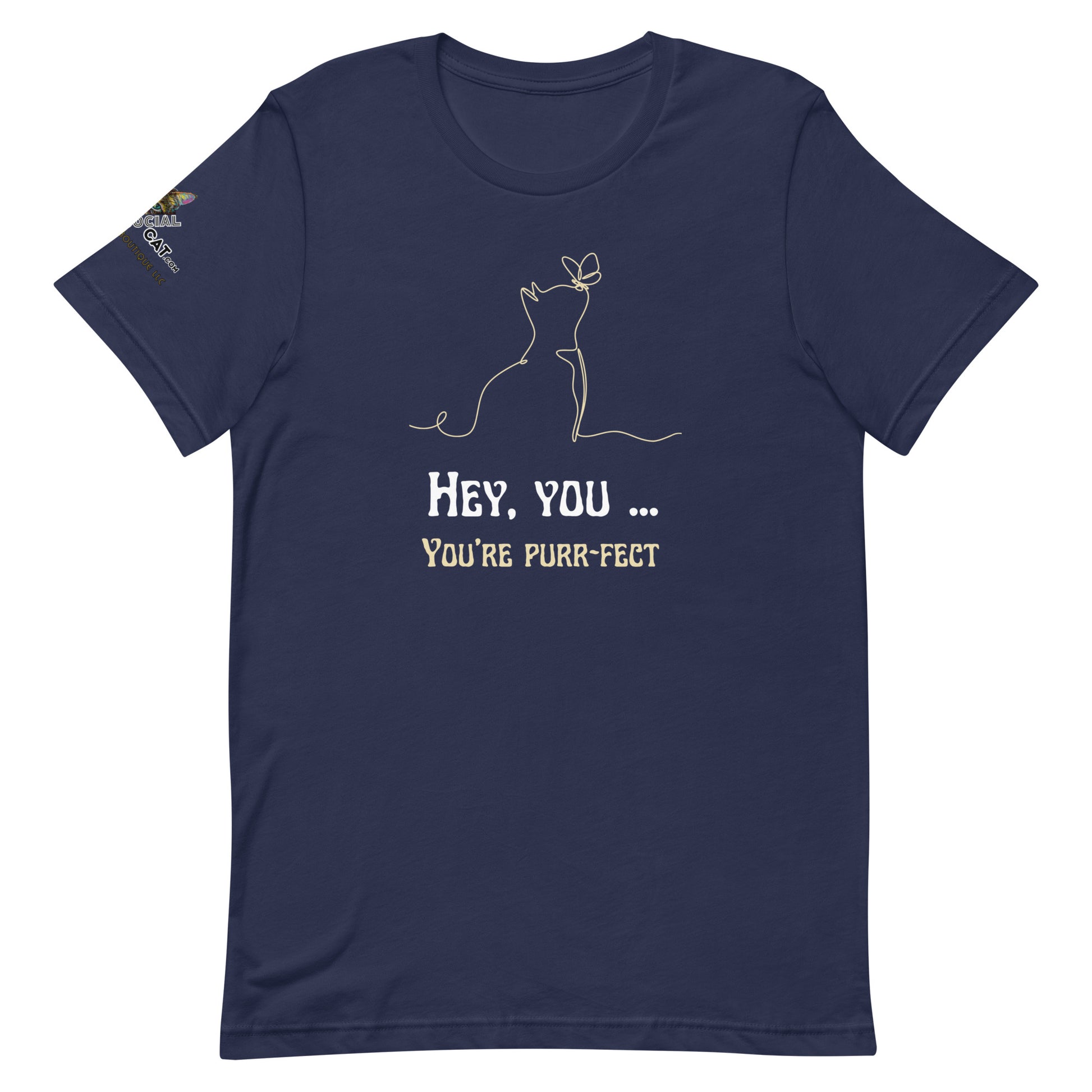 unisex navy tshirt on white background