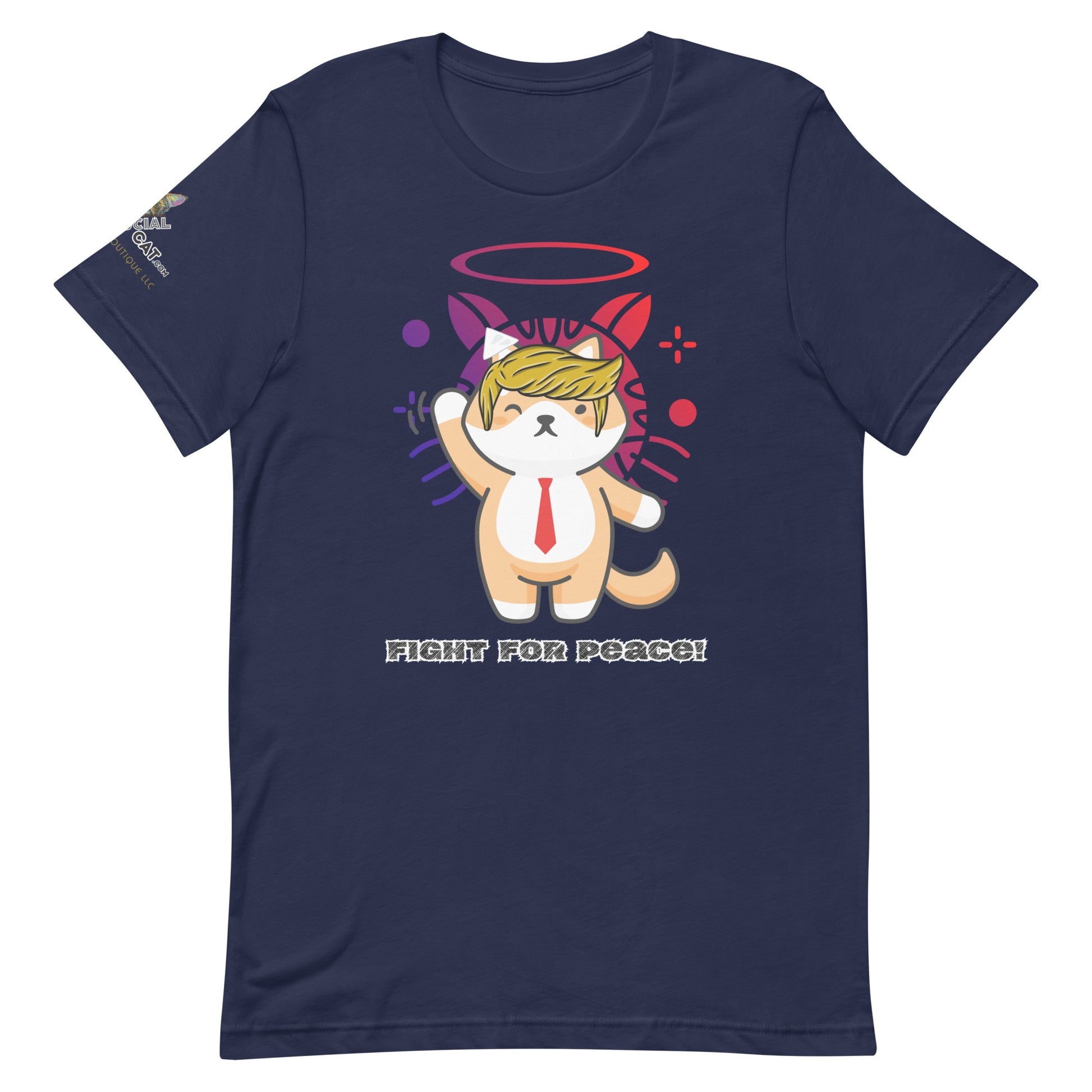 navy cotton tshirt trump fight for peace front view