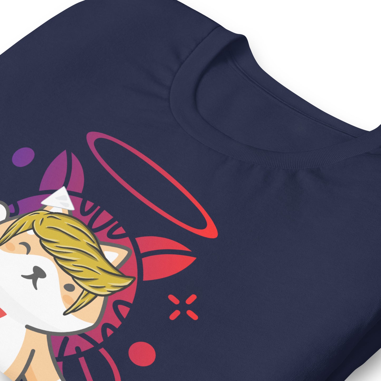 close up collar navy cotton tshirt trump fight for peace