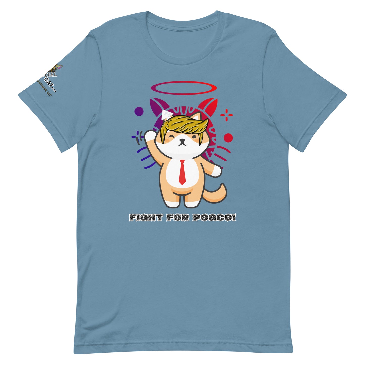 steel blue front view tshirt trump fight for peace