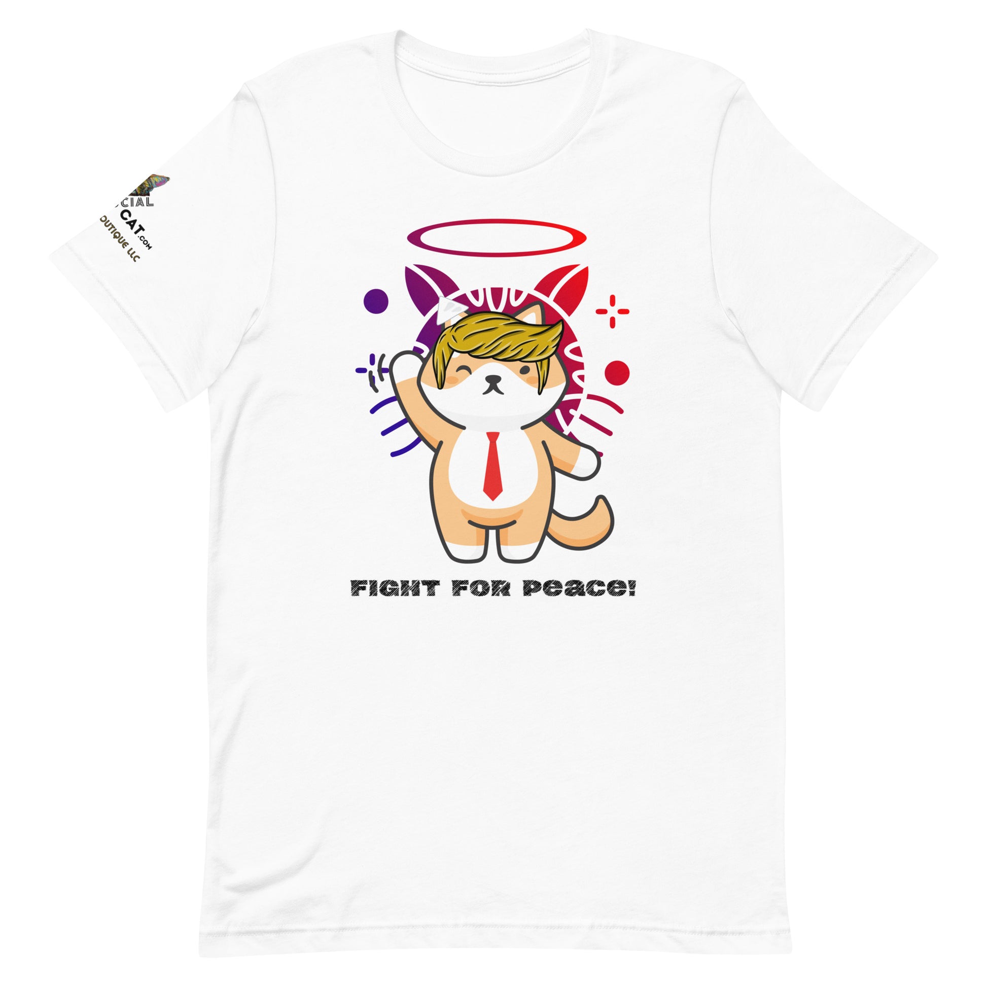 white cotton tshirt front view white background trump fight for peace