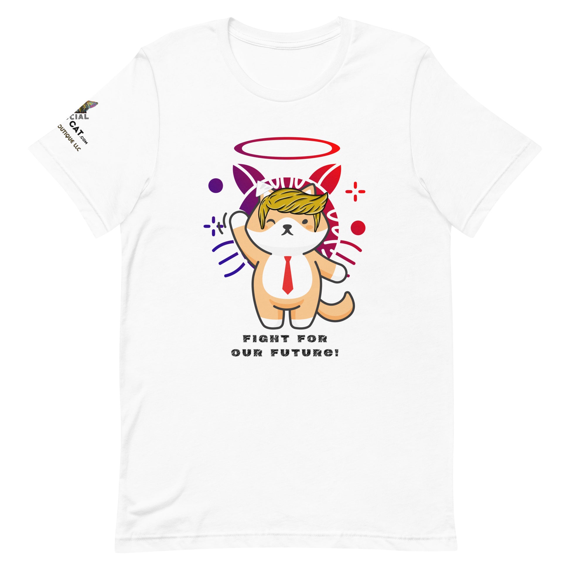 unisex white cotton tee trump top dog fight for our future design