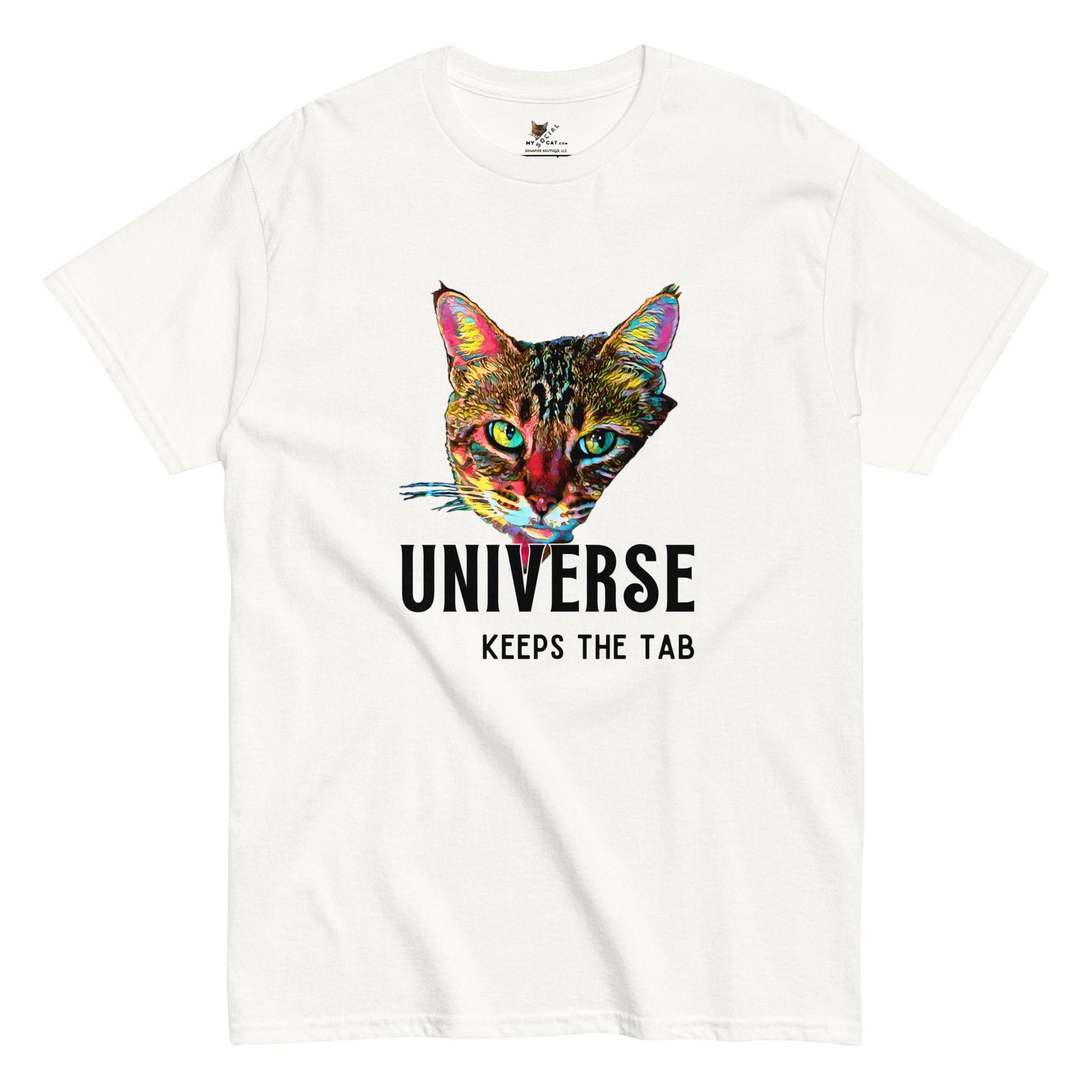 Universe Keeps the Tab Unisex Classic Tee - My Social Cat Bonafide Boutique LLCUniverse Keeps the Tab Unisex Classic TeeT-shirtMy Social Cat Bonafide Boutique LLCWhiteScatkarma