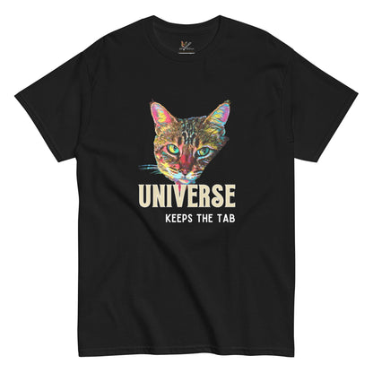 Universe Keeps the Tab Unisex Classic Tee - My Social Cat Bonafide Boutique LLCUniverse Keeps the Tab Unisex Classic TeeT-shirtMy Social Cat Bonafide Boutique LLCScatkarma