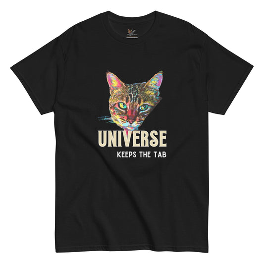 Universe Keeps the Tab Unisex Classic Tee - My Social Cat Bonafide Boutique LLCUniverse Keeps the Tab Unisex Classic TeeT-shirtMy Social Cat Bonafide Boutique LLCScatkarma