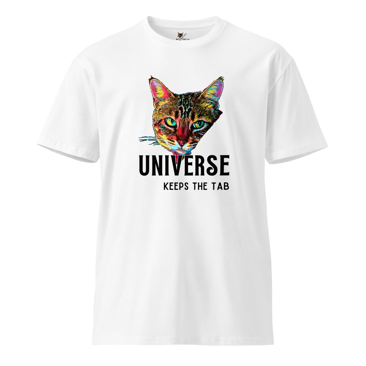 Universe Keeps the Tab Unisex Premium Tee - My Social Cat Bonafide Boutique LLCUniverse Keeps the Tab Unisex Premium TeeT-shirtMy Social Cat Bonafide Boutique LLCWhiteScatkarma