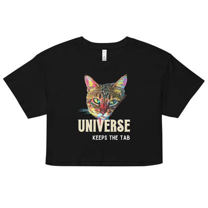Universe Keeps the Tab Women’s Crop Top - My Social Cat Bonafide Boutique LLCUniverse Keeps the Tab Women’s Crop Topcrop topMy Social Cat Bonafide Boutique LLCBlackXScatshirt