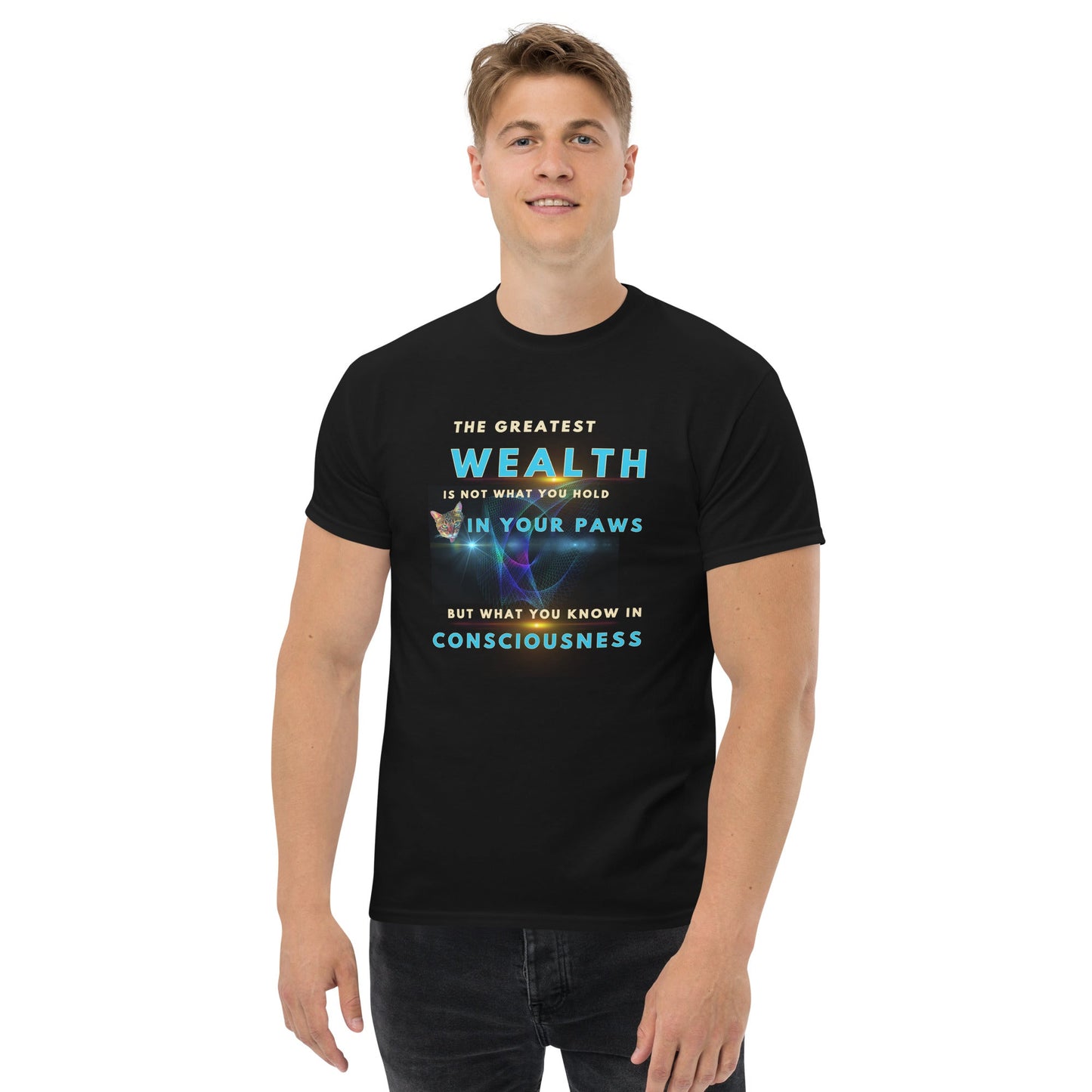 Wealth is Consciousness Unisex Classic Tee - My Social Cat Bonafide Boutique LLCWealth is Consciousness Unisex Classic TeeT-shirtMy Social Cat Bonafide Boutique LLCBlackMclassicshirt