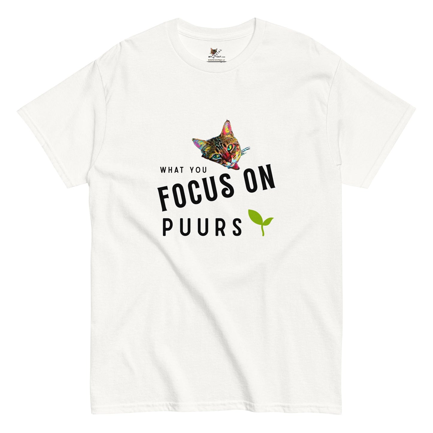 What You Focus On Puurs Unisex Classic Tee - My Social Cat Bonafide Boutique LLCWhat You Focus On Puurs Unisex Classic TeeT-shirtMy Social Cat Bonafide Boutique LLCWhiteScatpuurs