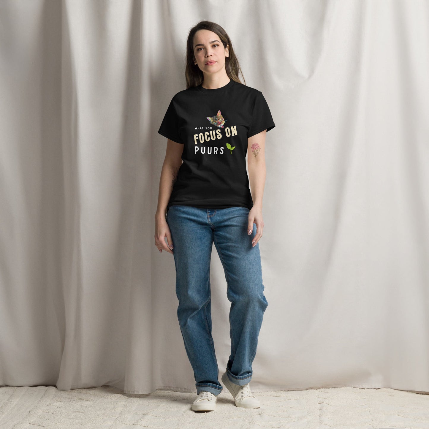 What You Focus On Puurs Unisex Classic Tee - My Social Cat Bonafide Boutique LLCWhat You Focus On Puurs Unisex Classic TeeT-shirtMy Social Cat Bonafide Boutique LLCBlackScatpuurs