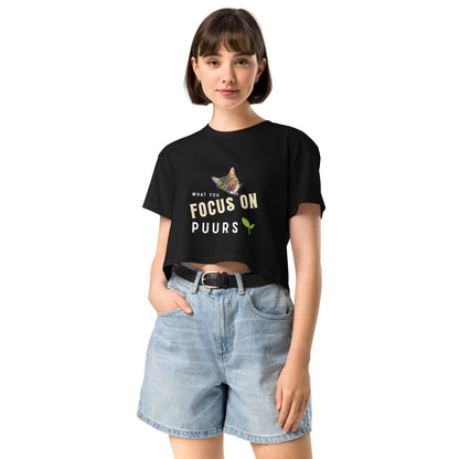 What You Focus On Puurs Women’s Crop Top - My Social Cat Bonafide Boutique LLCWhat You Focus On Puurs Women’s Crop Topcrop topMy Social Cat Bonafide Boutique LLCBlackXScatcrop