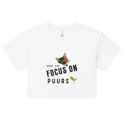What You Focus On Puurs Women’s Crop Top - My Social Cat Bonafide Boutique LLCWhat You Focus On Puurs Women’s Crop Topcrop topMy Social Cat Bonafide Boutique LLCWhiteXScatcrop
