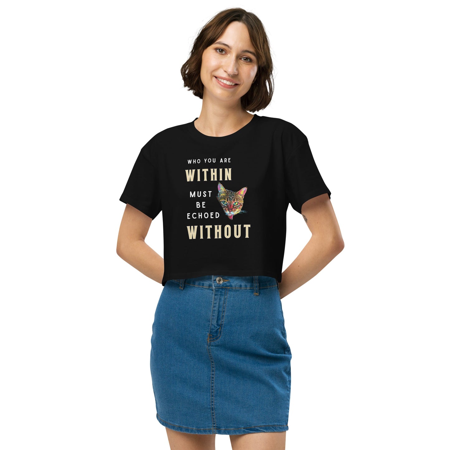 Who You Are Within Women’s Crop Top - My Social Cat Bonafide Boutique LLCWho You Are Within Women’s Crop Topcrop topMy Social Cat Bonafide Boutique LLCBlackXScatechoed