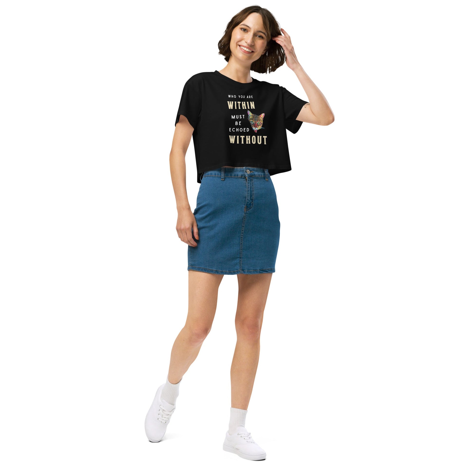 Who You Are Within Women’s Crop Top - My Social Cat Bonafide Boutique LLCWho You Are Within Women’s Crop Topcrop topMy Social Cat Bonafide Boutique LLCBlackXScatechoed