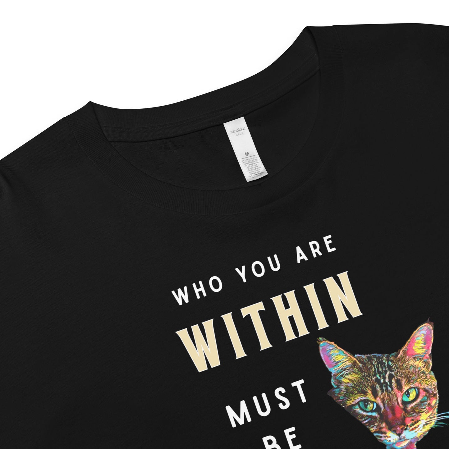 Who You Are Within Women’s Crop Top - My Social Cat Bonafide Boutique LLCWho You Are Within Women’s Crop Topcrop topMy Social Cat Bonafide Boutique LLCBlackXScatechoed
