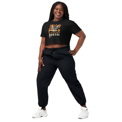 crop top black women cat portal