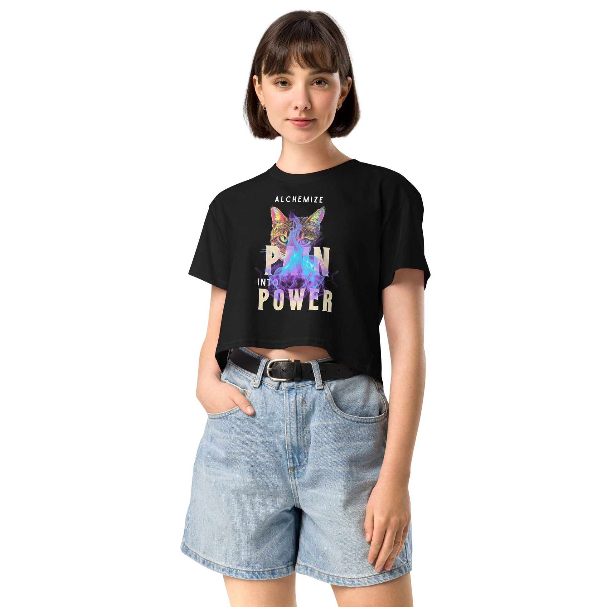 Women’s crop top - My Social Cat Bonafide Boutique LLCWomen’s crop topcrop topMy Social Cat Bonafide Boutique LLCBlackSalchemizecrop