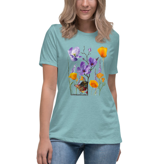 Poppies and Felines Women's Relaxed Tee