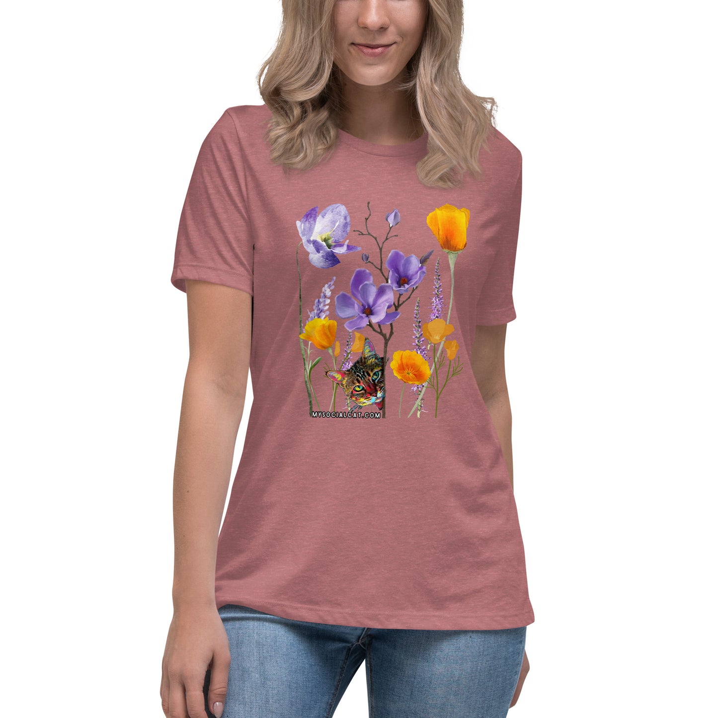 Poppies and Felines Women's Relaxed Tee