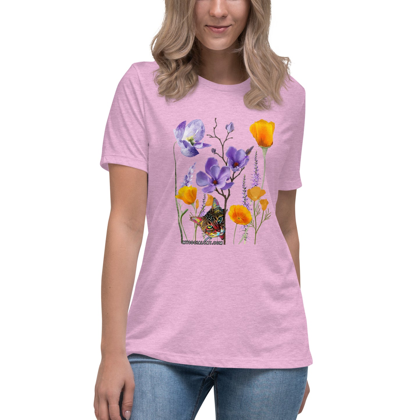 Poppies and Felines Women's Relaxed Tee