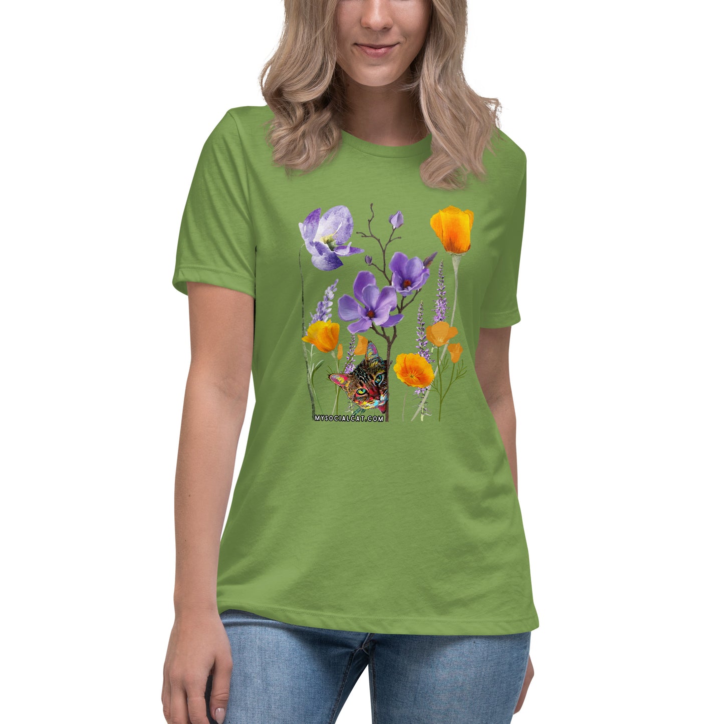 Poppies and Felines Women's Relaxed Tee