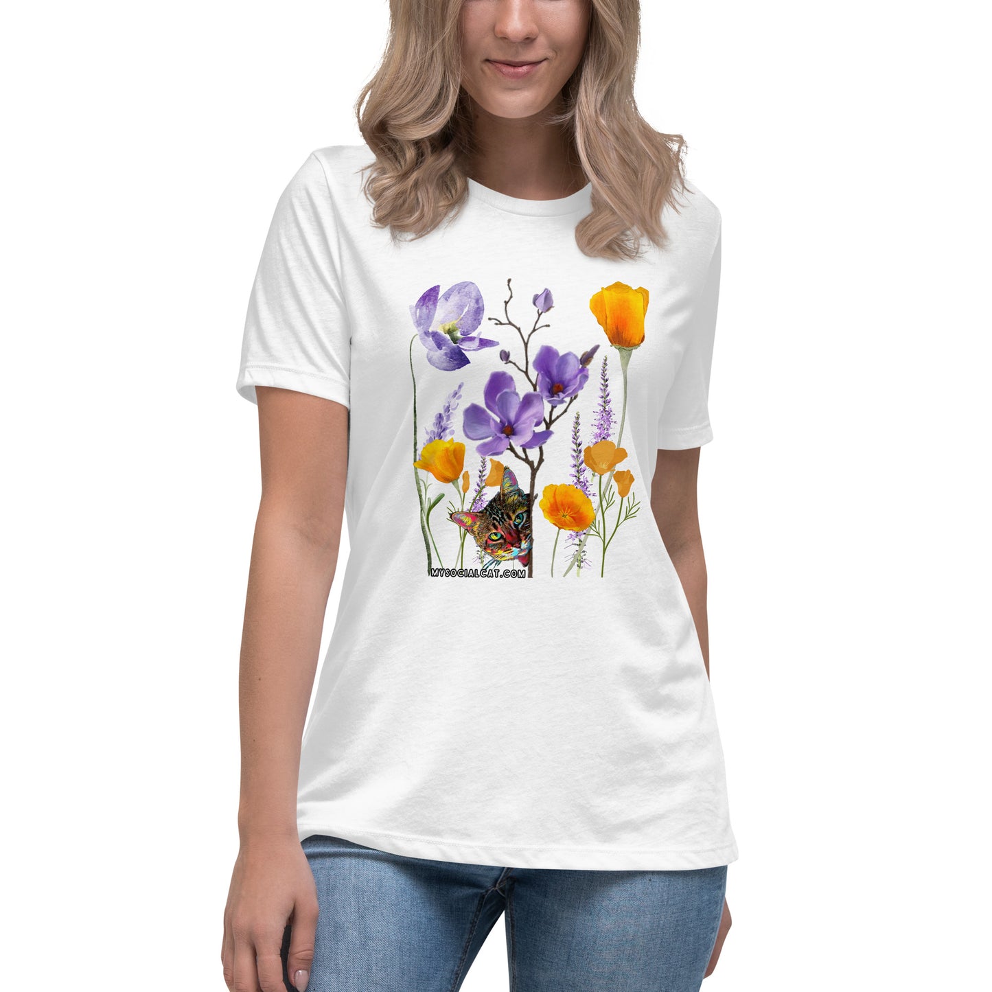Poppies and Felines Women's Relaxed Tee