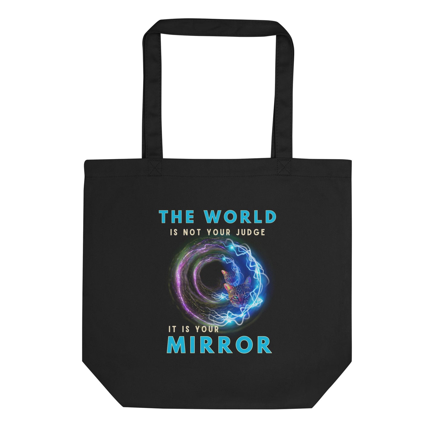 World Is Your Mirror Eco Organic Cotton Tote Bag - My Social Cat Bonafide Boutique LLC  