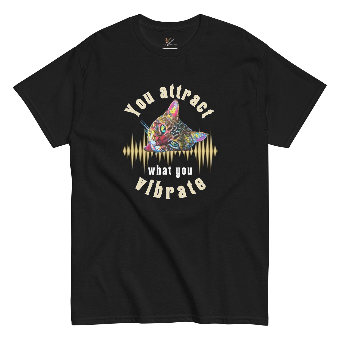 You Attract What You Vibrate Unisex Classic Tee - My Social Cat Bonafide Boutique LLCYou Attract What You Vibrate Unisex Classic TeeT-shirtMy Social Cat Bonafide Boutique LLCBlackSattractcat