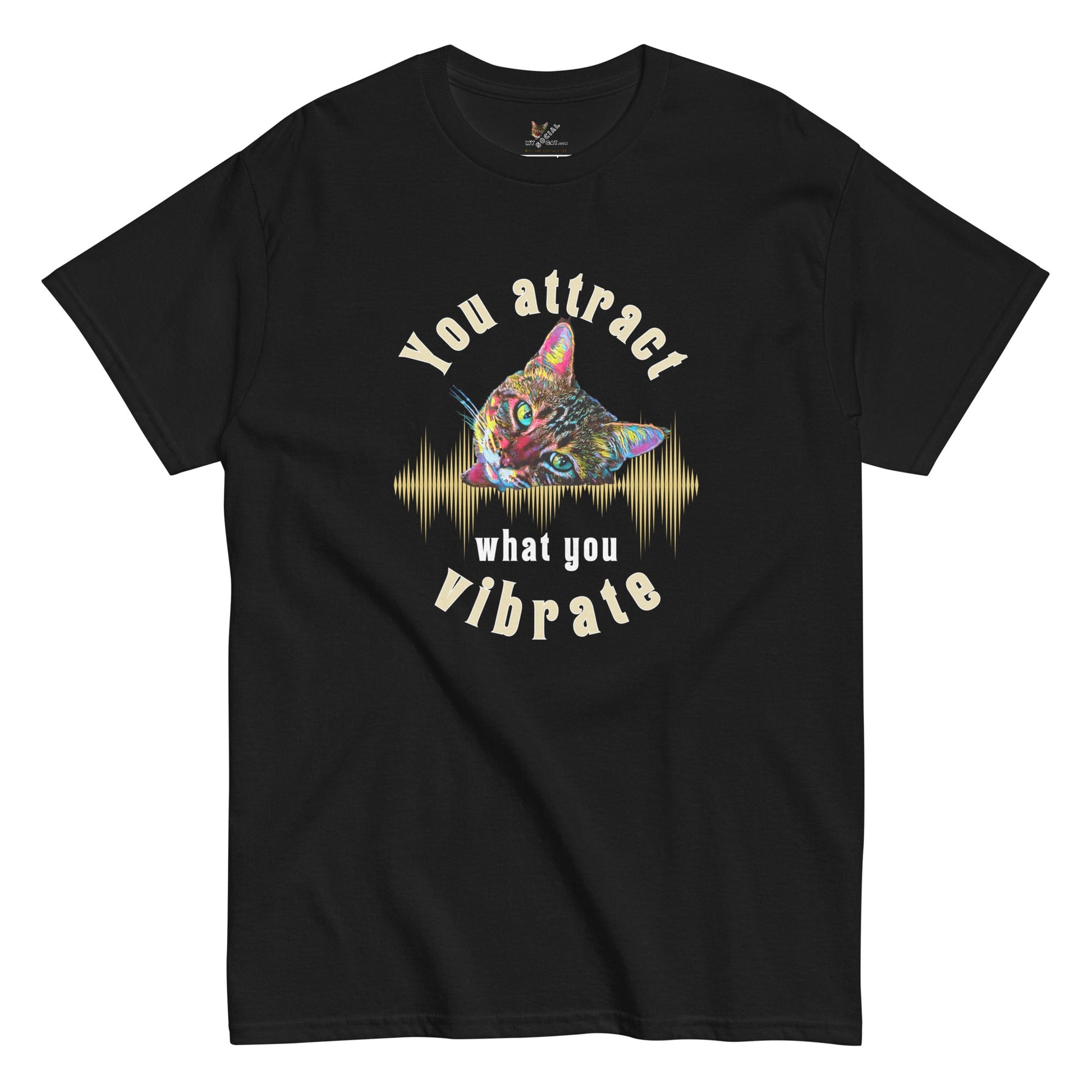 You Attract What You Vibrate Unisex Classic Tee - My Social Cat Bonafide Boutique LLCYou Attract What You Vibrate Unisex Classic TeeT-shirtMy Social Cat Bonafide Boutique LLCBlackSattractcat