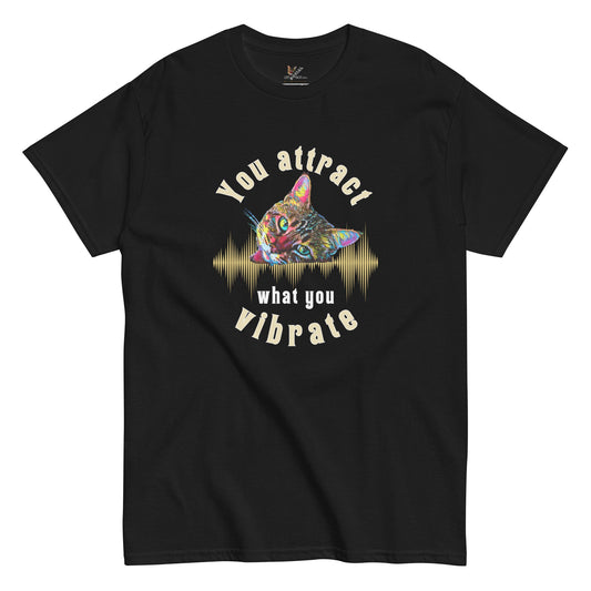 You Attract What You Vibrate Unisex Classic Tee - My Social Cat Bonafide Boutique LLCYou Attract What You Vibrate Unisex Classic TeeT-shirtMy Social Cat Bonafide Boutique LLCBlackSattractcat