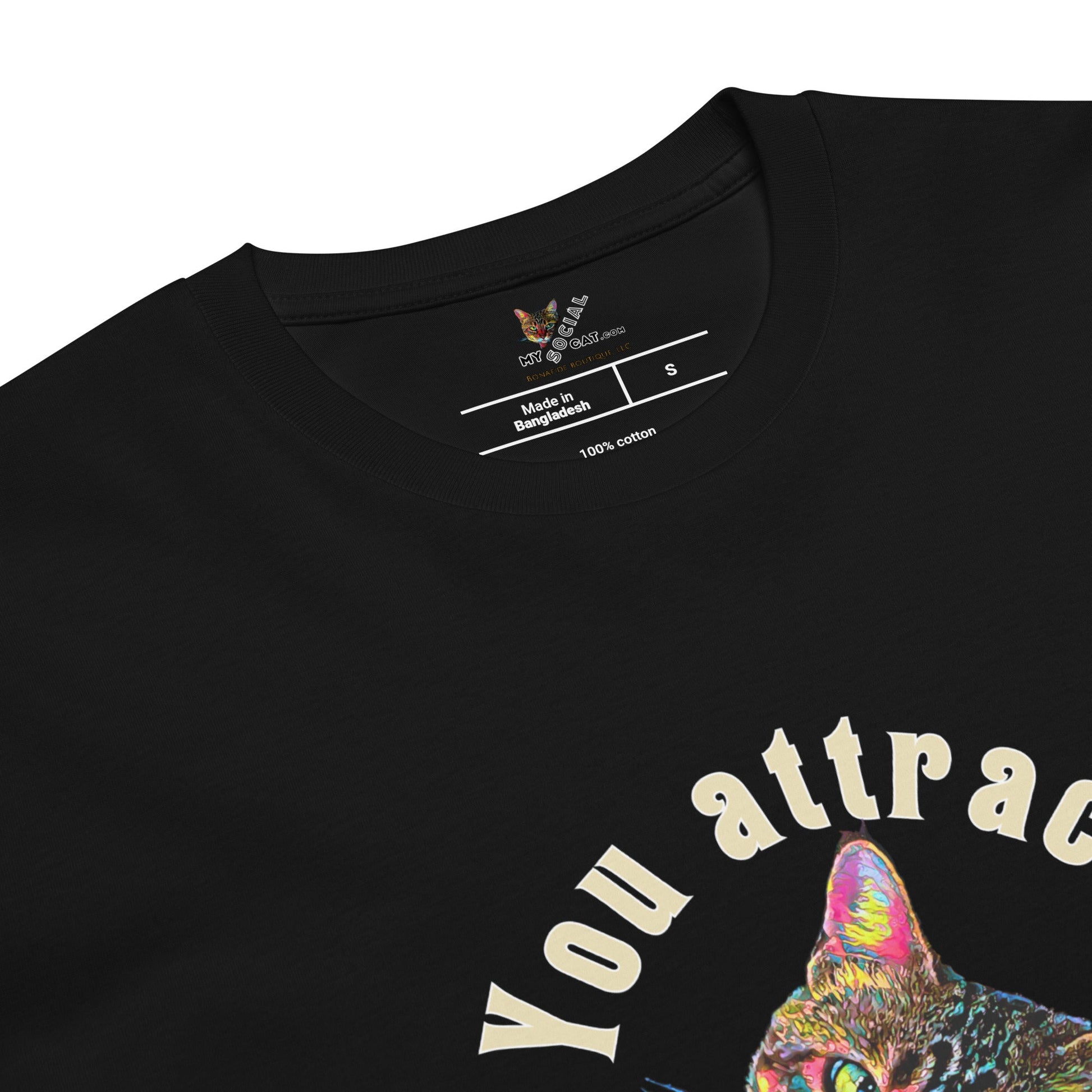 You Attract What You Vibrate Unisex Premium Tee - My Social Cat Bonafide Boutique LLCYou Attract What You Vibrate Unisex Premium TeeT-shirtMy Social Cat Bonafide Boutique LLCBlackSattractcat