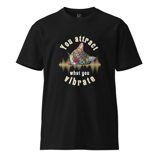 You Attract What You Vibrate Unisex Premium Tee - My Social Cat Bonafide Boutique LLCYou Attract What You Vibrate Unisex Premium TeeT-shirtMy Social Cat Bonafide Boutique LLCBlackSattractcat