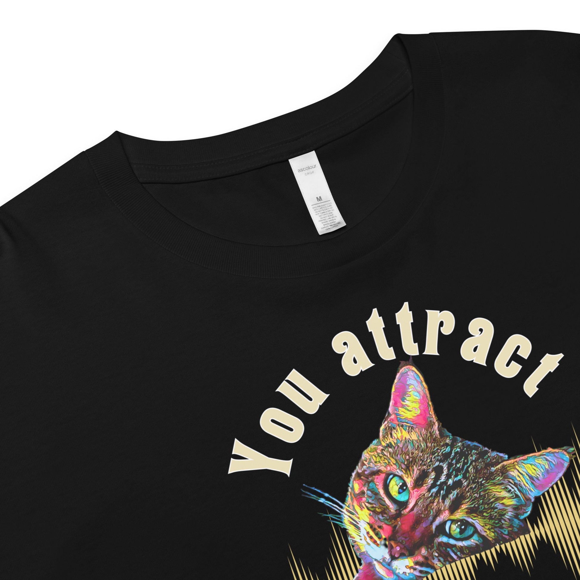 You Attract What You Vibrate Women’s Crop Top - My Social Cat Bonafide Boutique LLCYou Attract What You Vibrate Women’s Crop Topcrop topMy Social Cat Bonafide Boutique LLCBlackXSattractcat