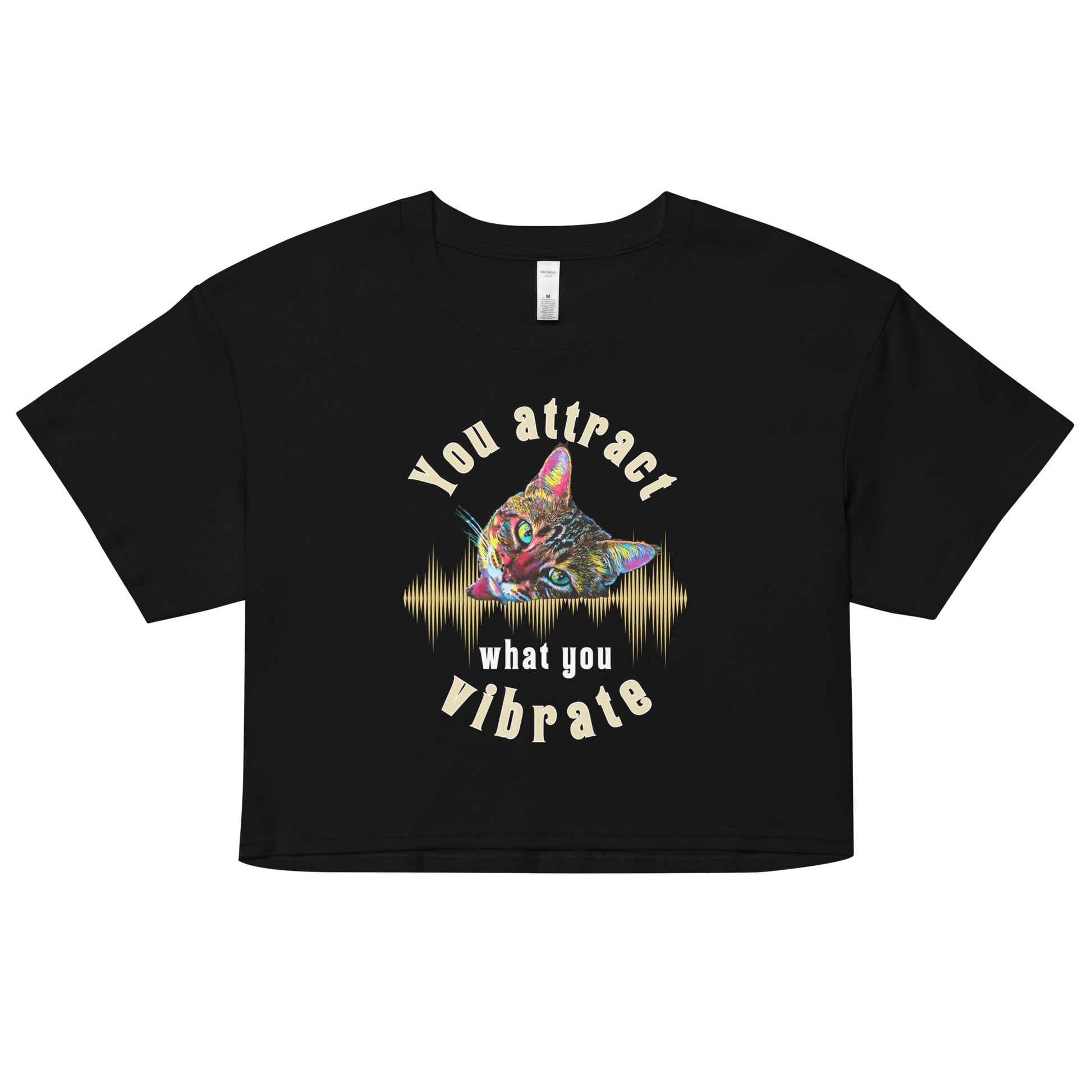 You Attract What You Vibrate Women’s Crop Top - My Social Cat Bonafide Boutique LLCYou Attract What You Vibrate Women’s Crop Topcrop topMy Social Cat Bonafide Boutique LLCBlackXSattractcat